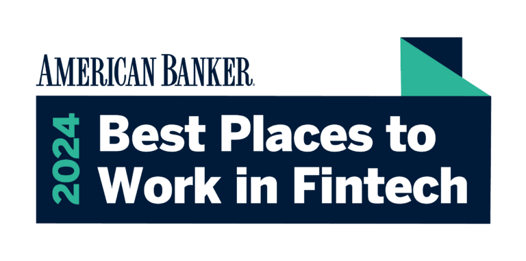 American Banker 2024 Best Places to Work in Fintech logo featuring a geometric design.