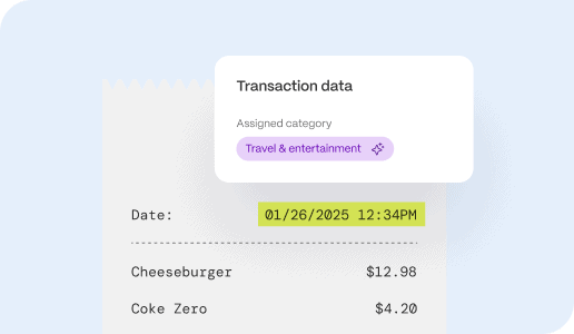 Screenshot of transaction data with category 'Travel & entertainment' and date '01/26/2025 12:34PM' on PEX platform.