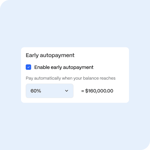 Early autopayment feature in PEX