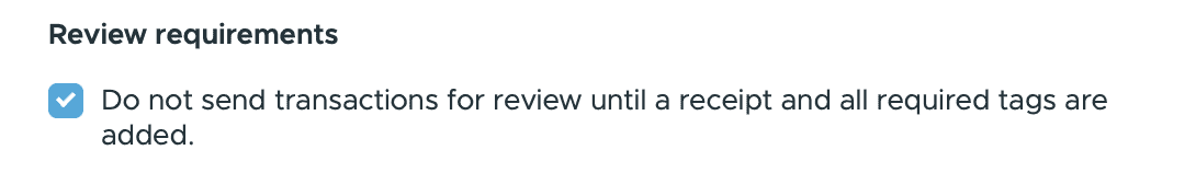 PEX feature: Review criteria for transactions