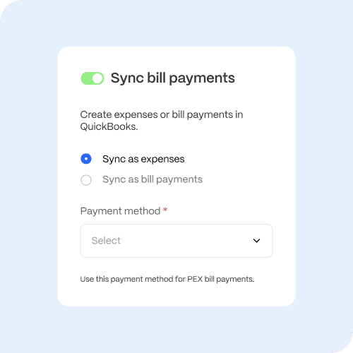Sync bill payments in PEX
