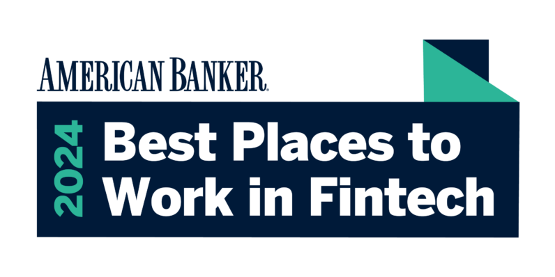 American Banker 2024 Best Places to Work in Fintech logo featuring a geometric design.