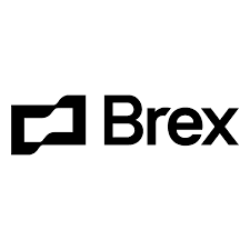 Brex logo featuring bold, black geometric shapes and the word "Brex" in modern sans-serif font on a white background.