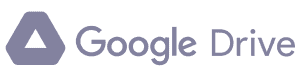 Google Drive logo featuring a triangle design next to the text "Google Drive.
