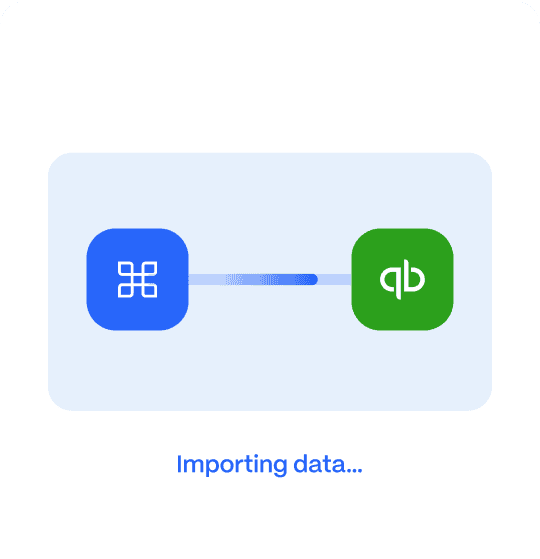 platform-sync-data Icons representing data transfer between two apps, with the text "Importing data..." below.